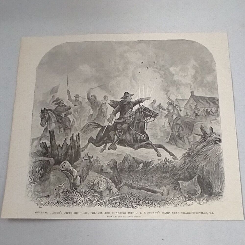 GEN. GEORGE CUSTER, CIVIL WAR, CHARLOTTESVILLE, VIRGINIA by Edwin Forbes